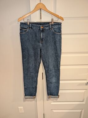 ASOS Men's Denim Wash Slim Tapered Jeans Cuffed Hem Size 34x30